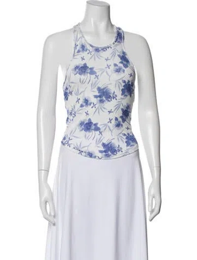 Pre-owned Loveshackfancy Floral Print Crew Neck Top In Pink