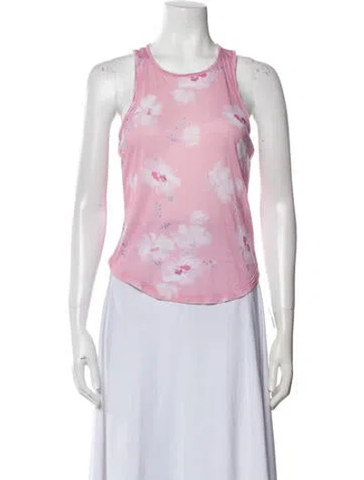 Pre-owned Loveshackfancy Floral Print Crew Neck Top In Pink