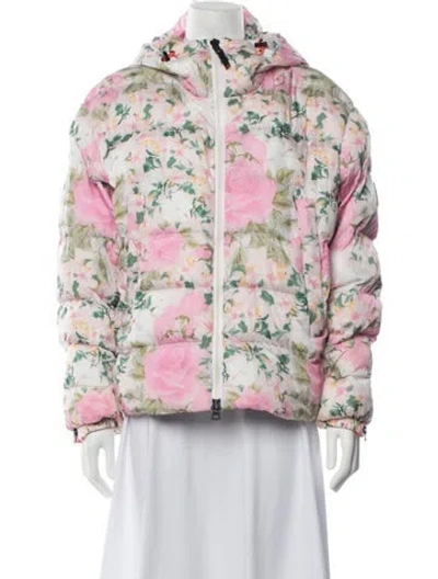 Pre-owned Loveshackfancy Floral Print Down Jacket In Pink