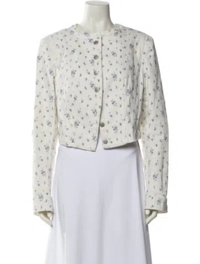 Pre-owned Loveshackfancy Floral Print Evening Jacket In Neutral