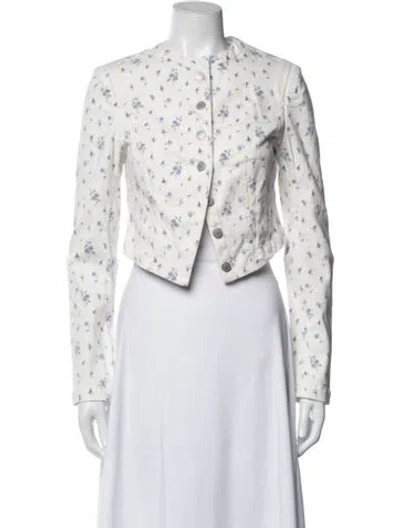 Pre-owned Loveshackfancy Floral Print Jacket In Blue