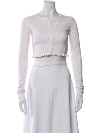Pre-owned Loveshackfancy Floral Print Jacket In Neutrals