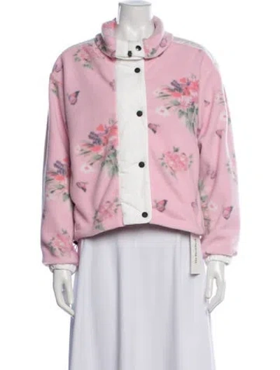 Pre-owned Loveshackfancy Floral Print Jacket In Pink