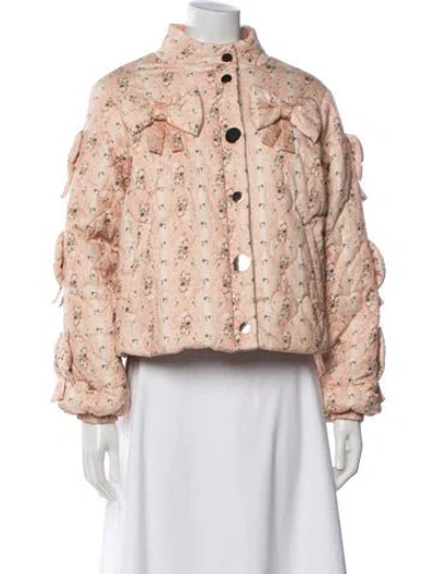 Pre-owned Loveshackfancy Floral Print Jacket In Pink