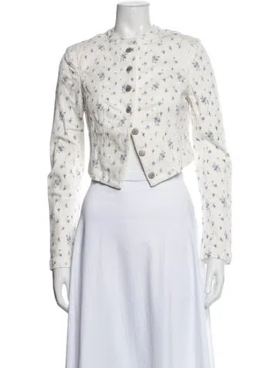 Pre-owned Loveshackfancy Floral Print Jacket W/ Tags In Neutrals