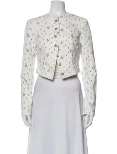Pre-owned Loveshackfancy Floral Print Jacket W/ Tags In Neutrals