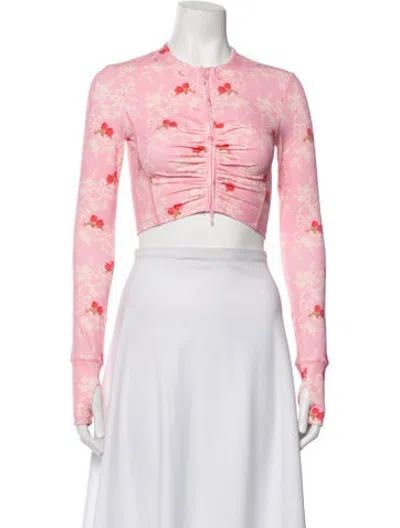 Pre-owned Loveshackfancy Floral Print Jacket W/ Tags In Pink