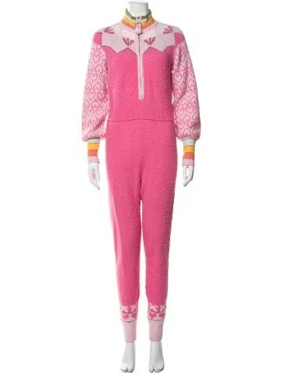 Pre-owned Loveshackfancy Floral Print Jumpsuit In Pink