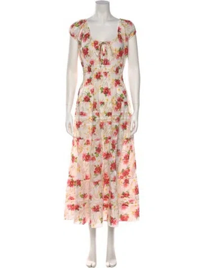 Pre-owned Loveshackfancy Floral Print Long Dress