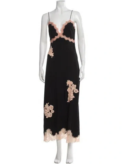 Pre-owned Loveshackfancy Floral Print Long Dress In Blue