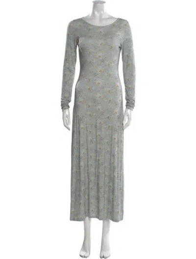 Pre-owned Loveshackfancy Floral Print Long Dress In Blue