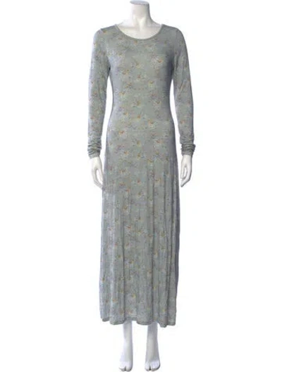 Pre-owned Loveshackfancy Floral Print Long Dress In Blue