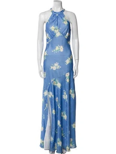 Pre-owned Loveshackfancy Floral Print Long Dress In Multi