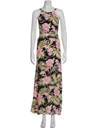 Pre-owned Loveshackfancy Floral Print Long Dress In Multi