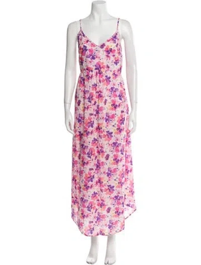 Pre-owned Loveshackfancy Floral Print Long Dress In Multi