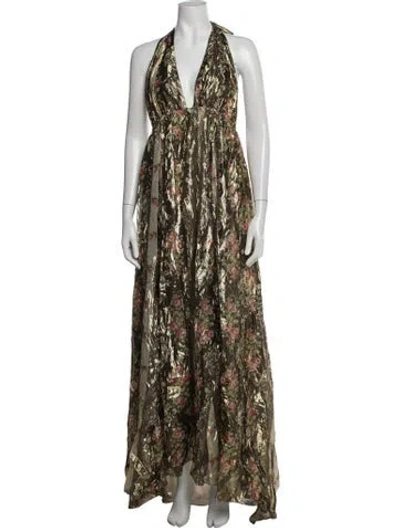Pre-owned Loveshackfancy Floral Print Long Dress In Multicolor