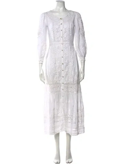 Pre-owned Loveshackfancy Floral Print Long Dress In Neutrals
