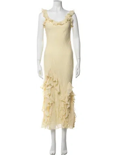 Pre-owned Loveshackfancy Floral Print Long Dress In Neutrals