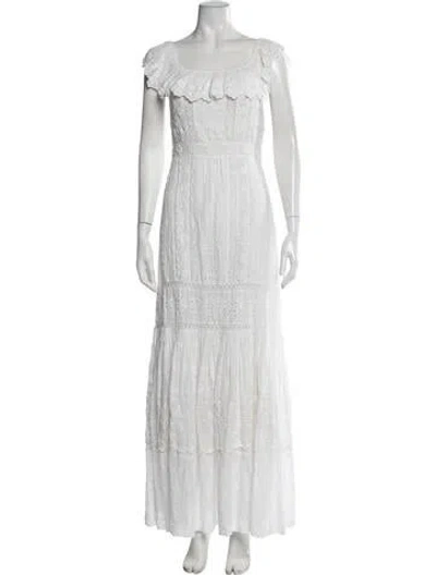 Pre-owned Loveshackfancy Floral Print Long Dress In Neutrals