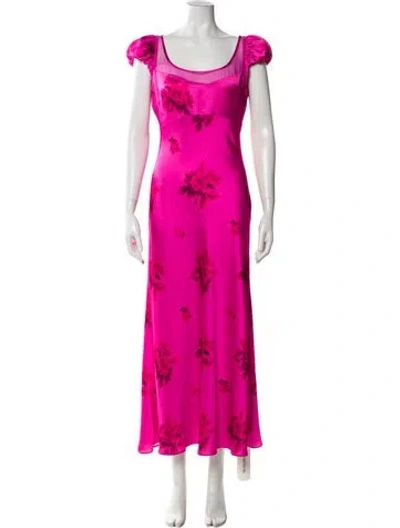 Pre-owned Loveshackfancy Floral Print Long Dress In Pink
