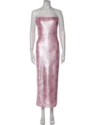 Pre-owned Loveshackfancy Floral Print Long Dress In Pink