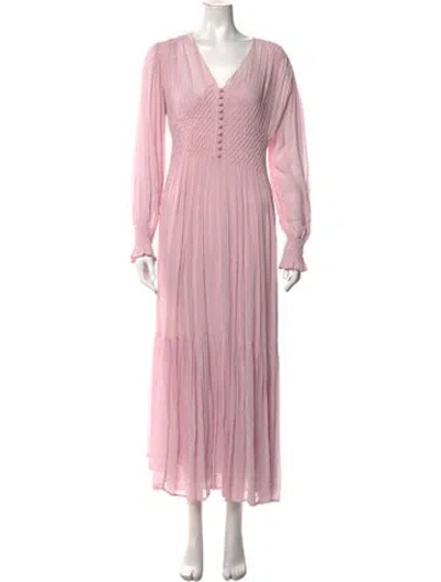 Pre-owned Loveshackfancy Floral Print Long Dress In Pink
