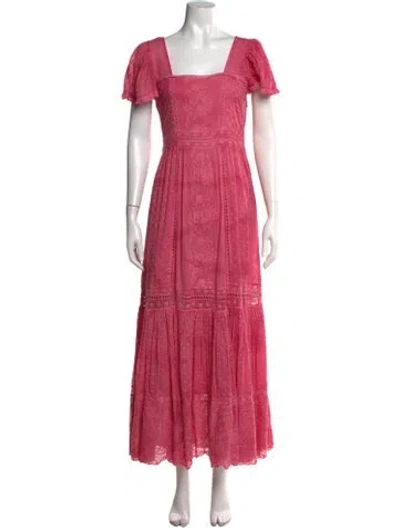 Pre-owned Loveshackfancy Floral Print Long Dress In Pink