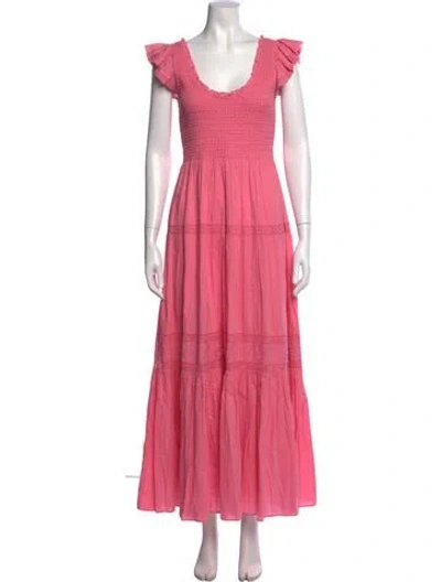 Pre-owned Loveshackfancy Floral Print Long Dress In Pink