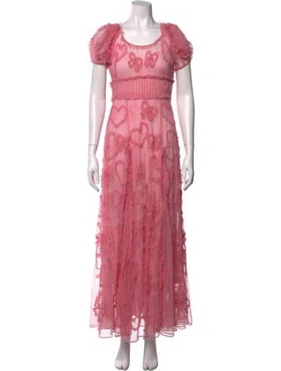 Pre-owned Loveshackfancy Floral Print Long Dress In Pink