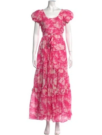 Pre-owned Loveshackfancy Floral Print Long Dress In Pink
