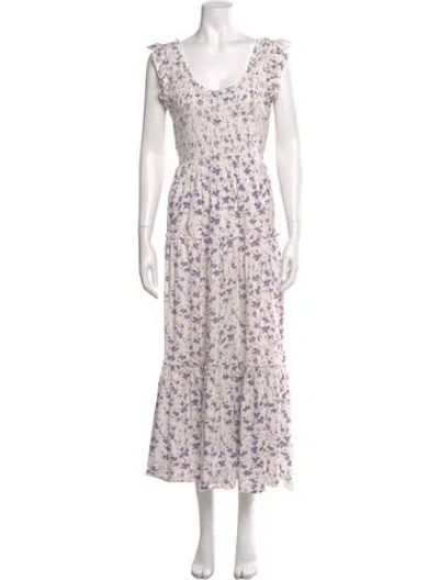 Pre-owned Loveshackfancy Floral Print Long Dress W/ Tags In Multi