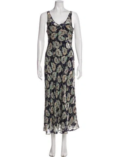 Pre-owned Loveshackfancy Floral Print Long Dress W/ Tags In Multi