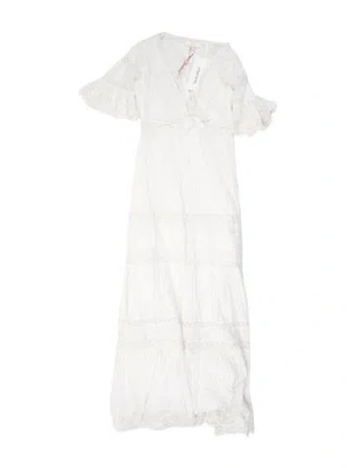 Pre-owned Loveshackfancy Floral Print Long Dress W/ Tags In Neutral