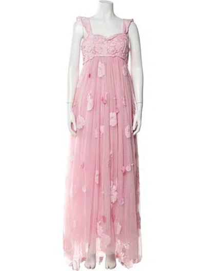 Pre-owned Loveshackfancy Floral Print Long Dress W/ Tags In Pink