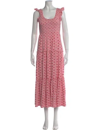 Pre-owned Loveshackfancy Floral Print Long Dress W/ Tags In Pink