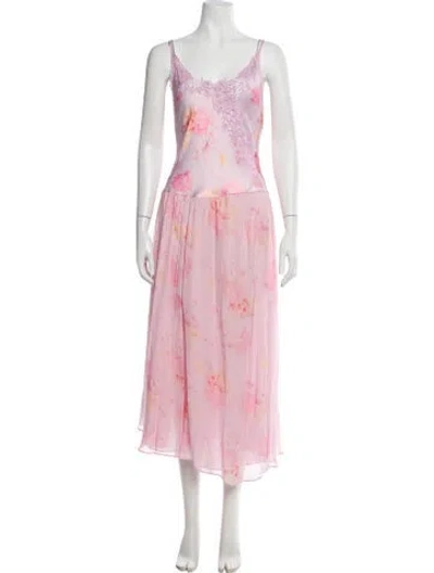 Pre-owned Loveshackfancy Floral Print Long Dress W/ Tags In Pink