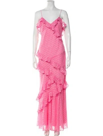 Pre-owned Loveshackfancy Floral Print Long Dress W/ Tags In Pink