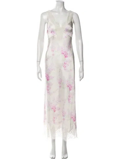 Pre-owned Loveshackfancy Floral Print Long Dress W/ Tags In Pink