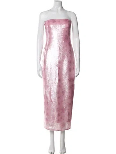 Pre-owned Loveshackfancy Floral Print Long Dress W/ Tags In Pink