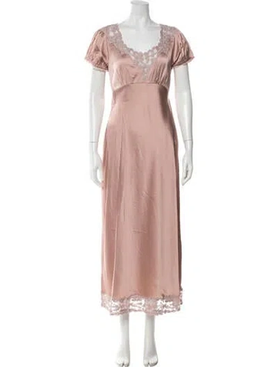 Pre-owned Loveshackfancy Floral Print Long Dress W/ Tags In Pink