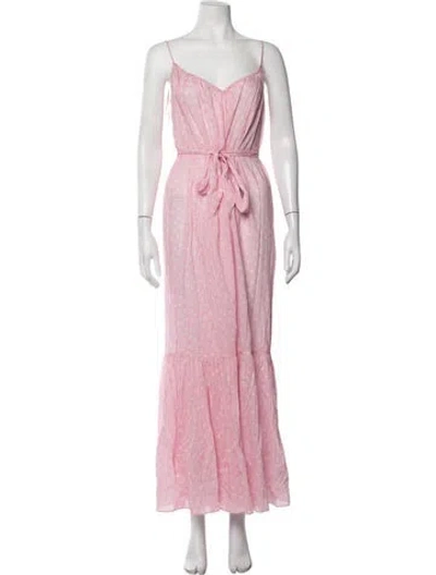 Pre-owned Loveshackfancy Floral Print Long Dress W/ Tags In Pink