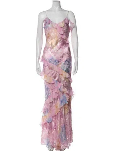 Pre-owned Loveshackfancy Floral Print Long Dress W/ Tags In Pink