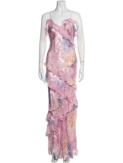 Pre-owned Loveshackfancy Floral Print Long Dress W/ Tags In Pink