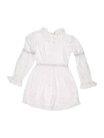 Pre-owned Loveshackfancy Floral Print Long Dress In White