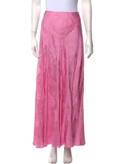 Pre-owned Loveshackfancy Floral Print Long Skirt In Pink