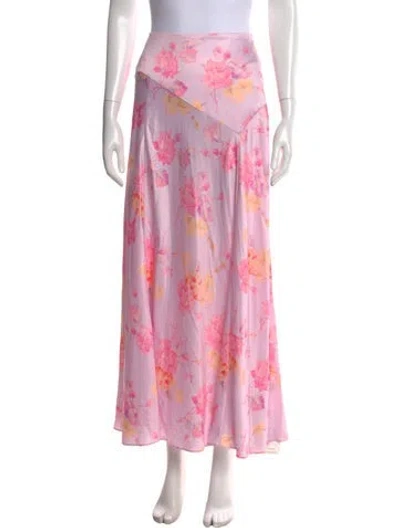 Pre-owned Loveshackfancy Floral Print Long Skirt W/ Tags In Pink