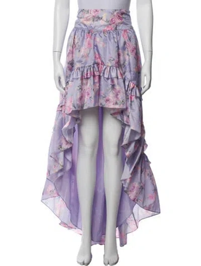 Pre-owned Loveshackfancy Floral Print Long Skirt W/ Tags In Purple