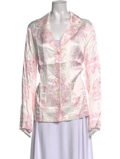 Pre-owned Loveshackfancy Floral Print Long Sleeve Blouse W/ Tags In Pink