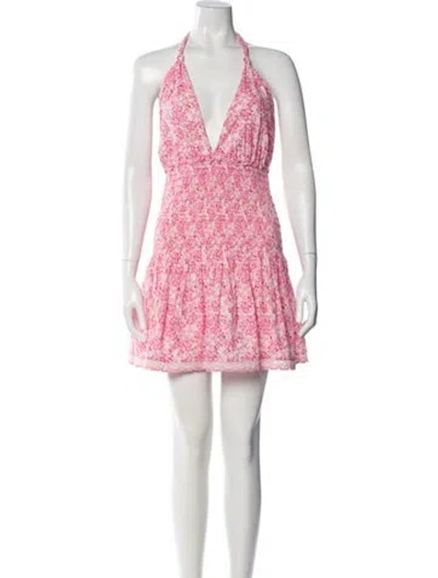 Pre-owned Loveshackfancy Floral Print Midi Length Dress In Pink