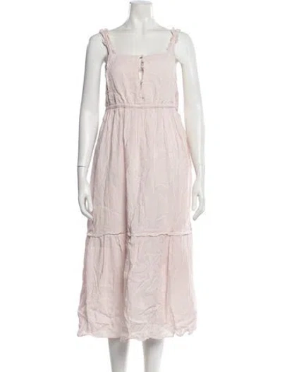 Pre-owned Loveshackfancy Floral Print Midi Length Dress In Pink